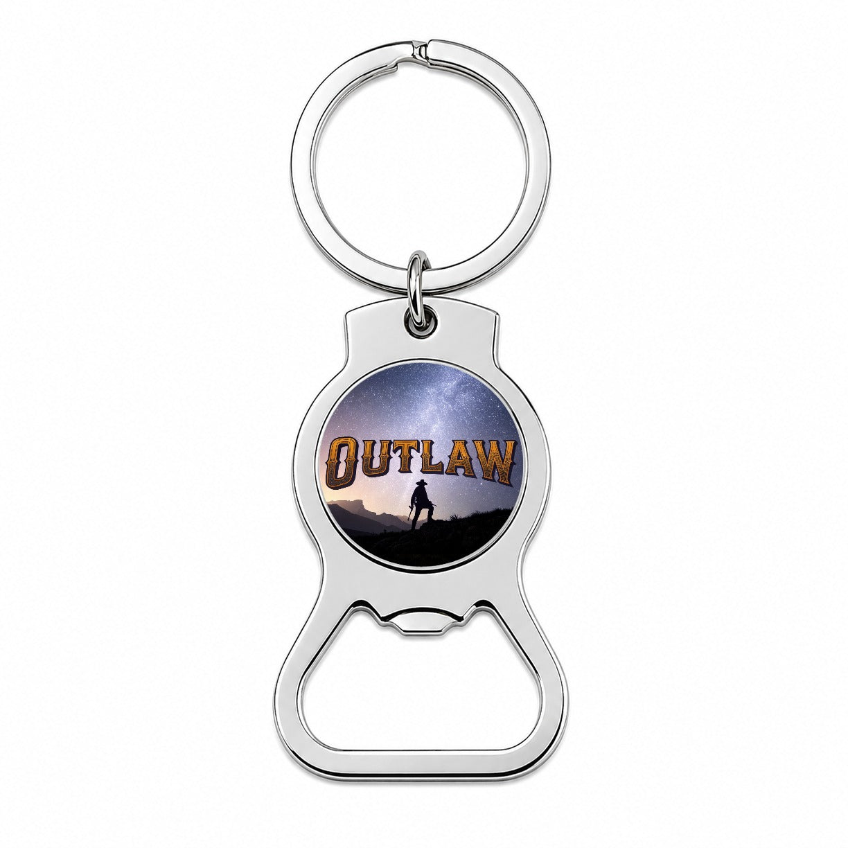 Outlaw Cowboy Desperado Bottle Opener Keychain