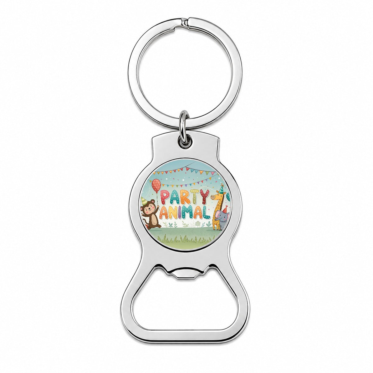 Party Animal Funny Birthday Theme Bottle Opener Keychain