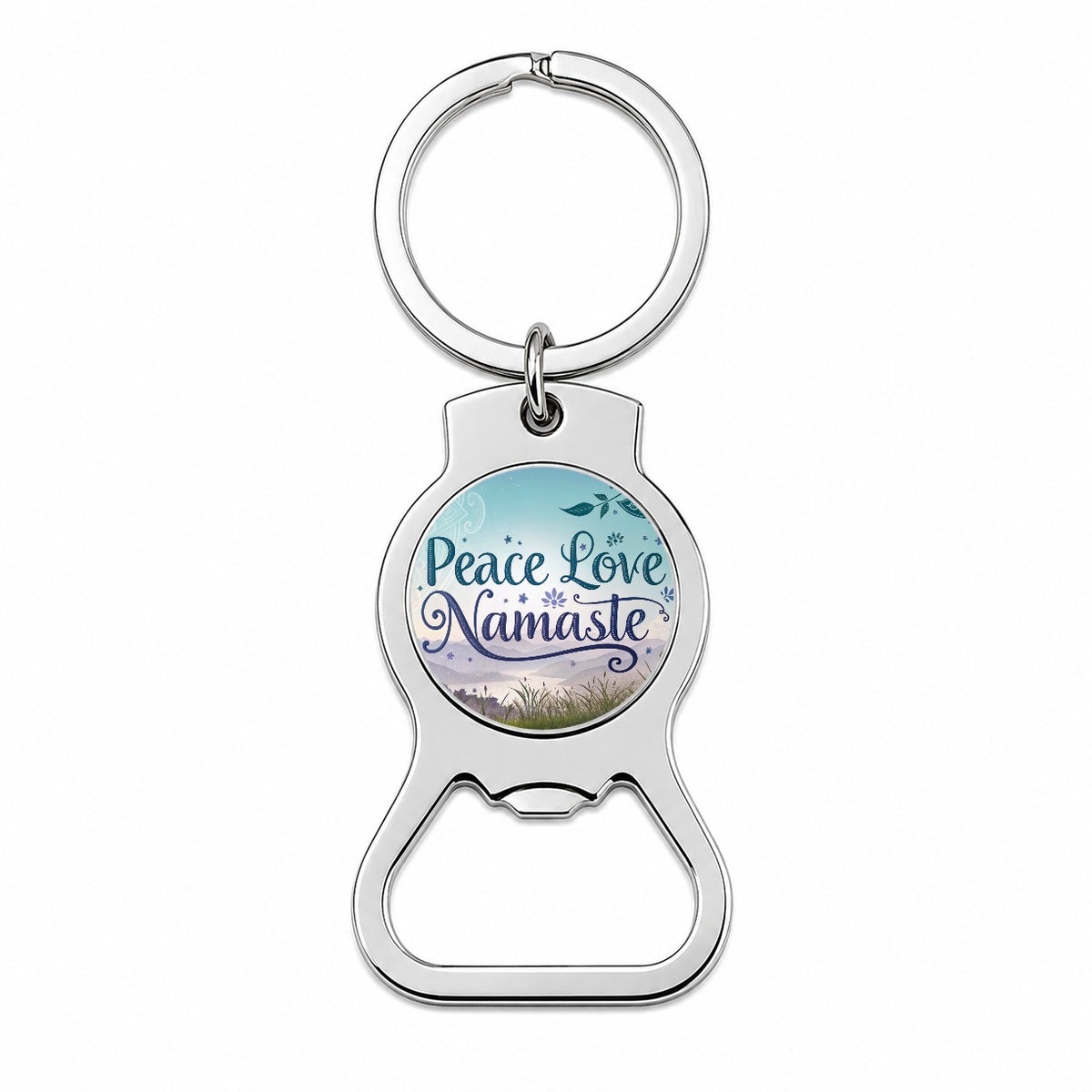 Peace Love Namaste Inspirational Bottle Opener Keychain
