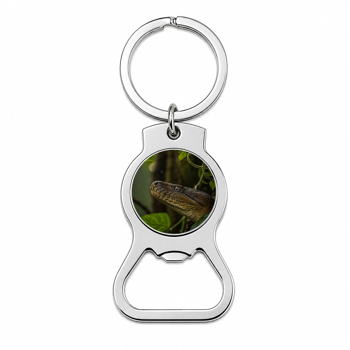 Anaconda Snake Close Up Bottle Opener Keychain
