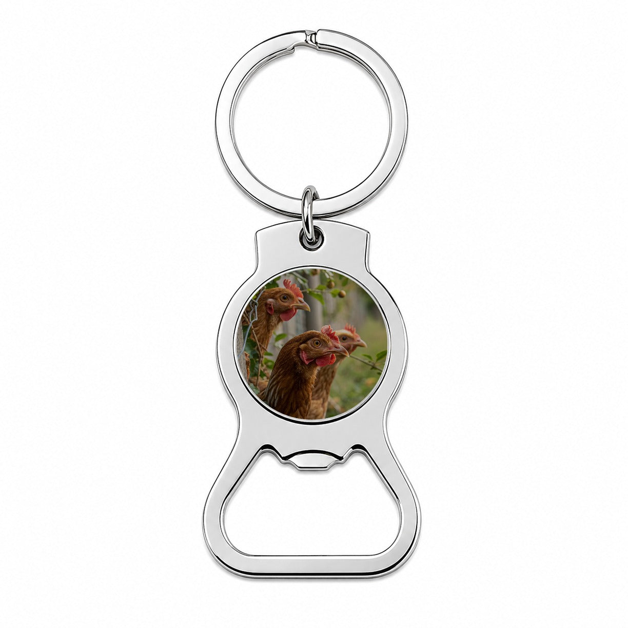 Backyard Chickens Farm Life Bottle Opener Keychain