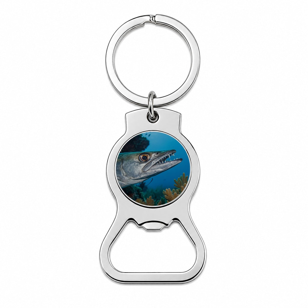 Barracuda Fish Ocean Wildlife Bottle Opener Keychain