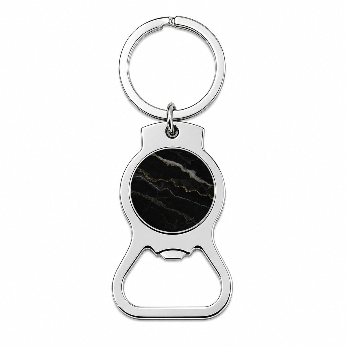 Black Marble Bottle Opener Keychain
