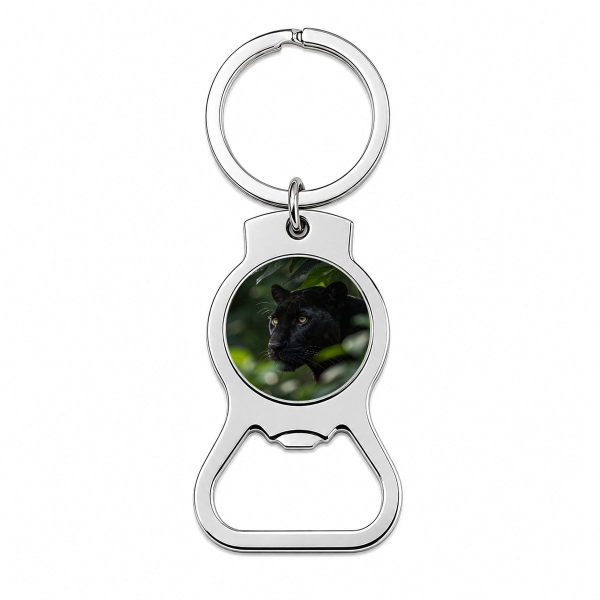 Black Panther Jungle Wildlife Bottle Opener Keychain