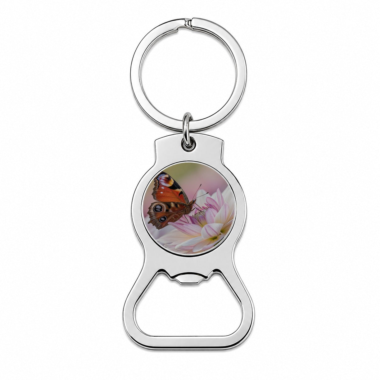 Butterfly Wildflower Garden Scene Bottle Opener Keychain