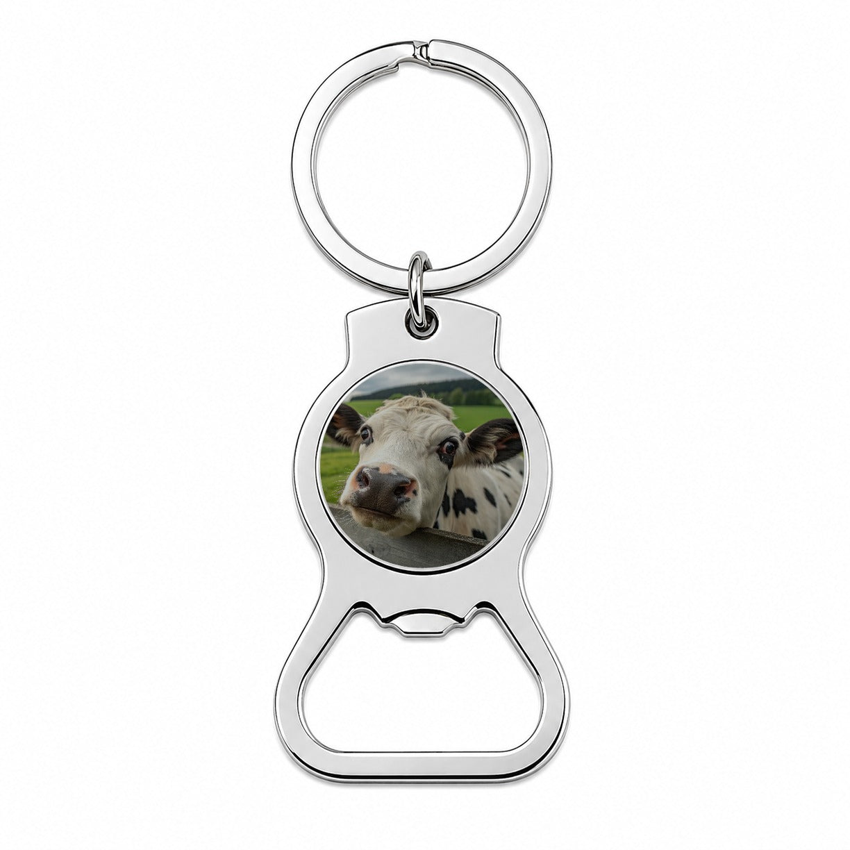 Curious Cow Farm Life Bottle Opener Keychain