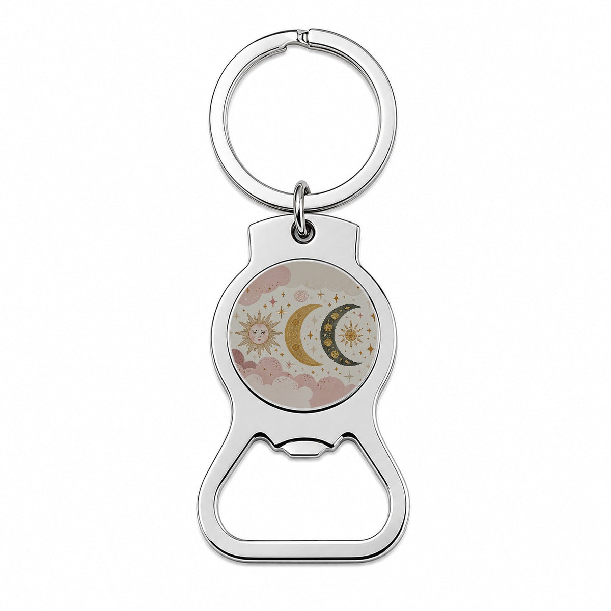 Dreamy Moon and Stars Bottle Opener Keychain
