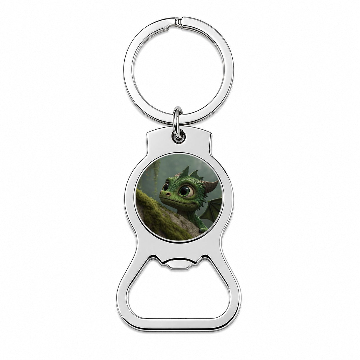 Fantasy Dragon Forest Nature Bottle Opener Keychain