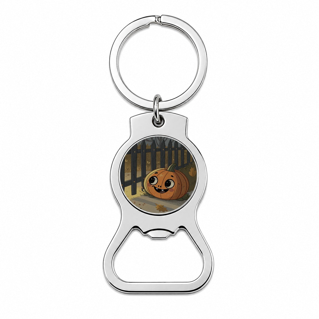 Halloween Pumpkin Jack O Lantern Fence Bottle Opener Keychain