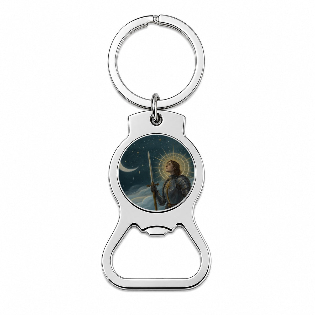 Joan of Arc Medieval Warrior Bottle Opener Keychain