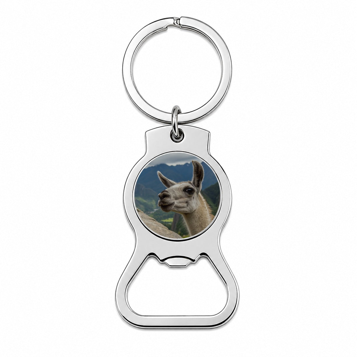 Llama Highlands Bottle Opener Keychain
