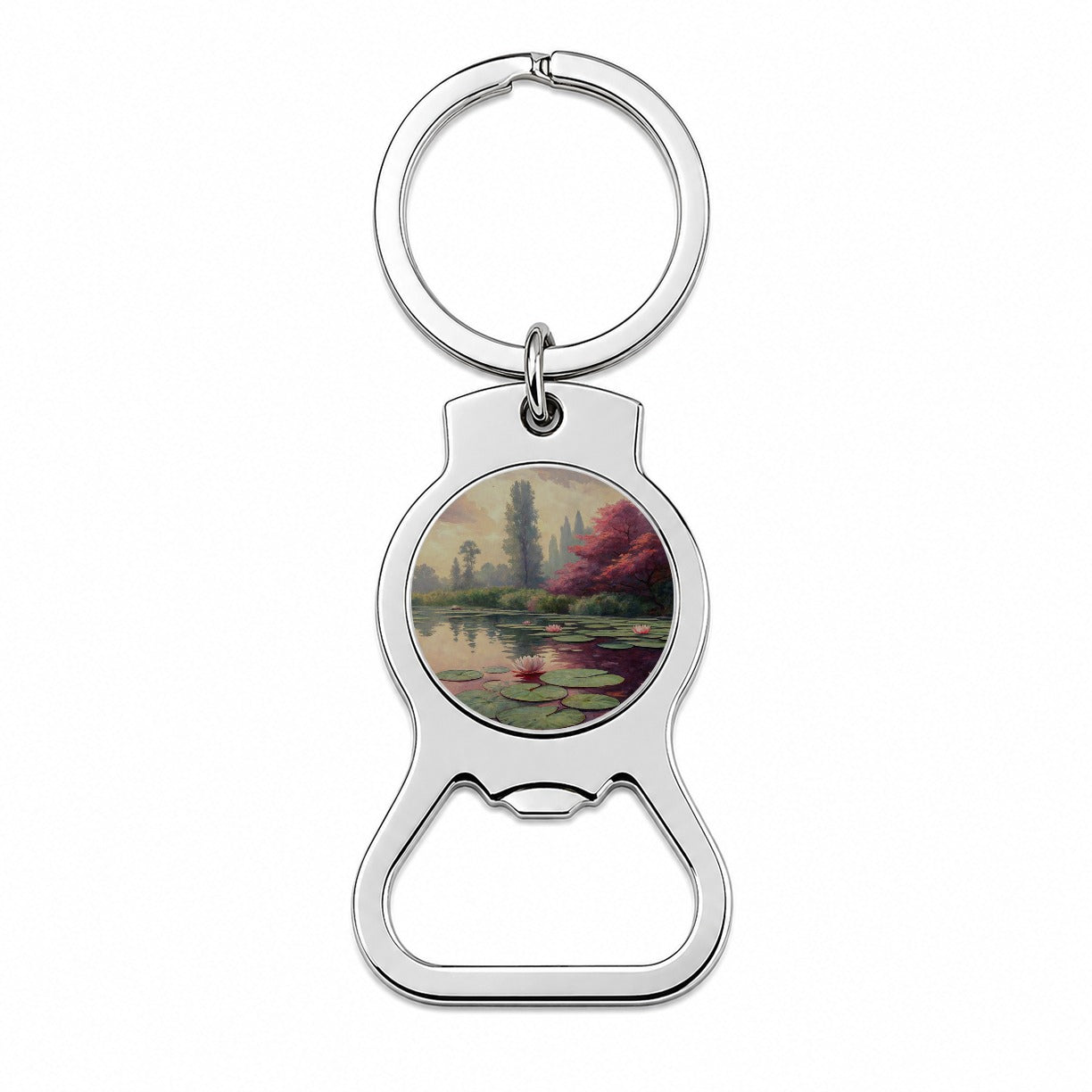 Monet Inspired Water Lilies Bottle Opener Keychain