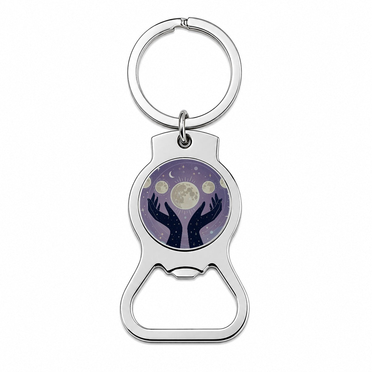 Mystical Moon Phases Bottle Opener Keychain