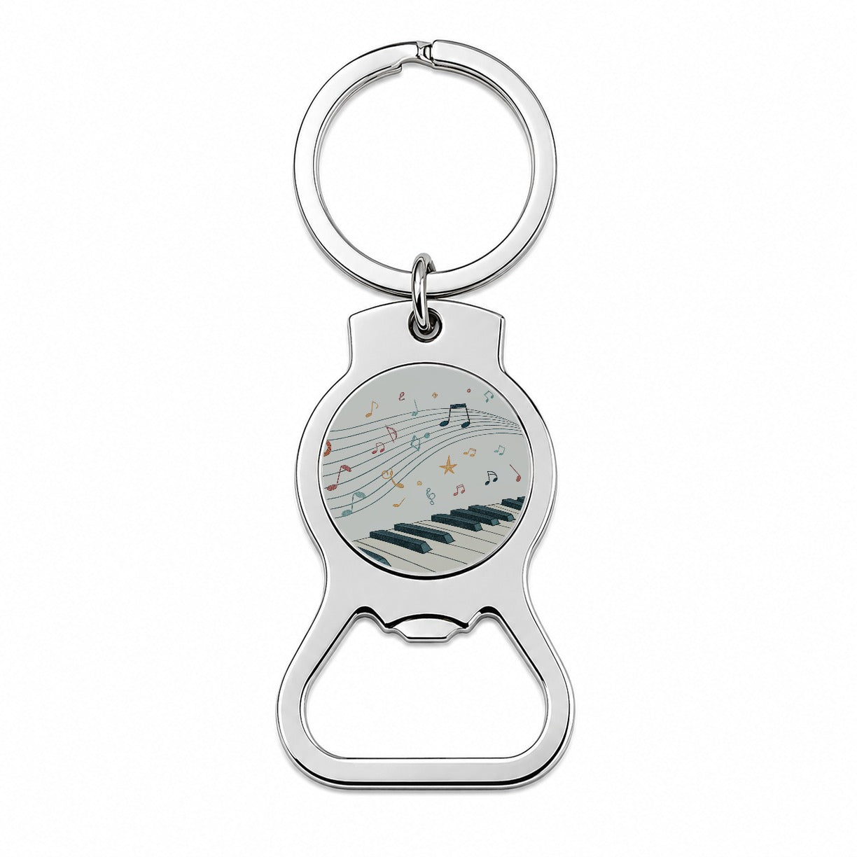 Piano Music Flow Bottle Opener Keychain