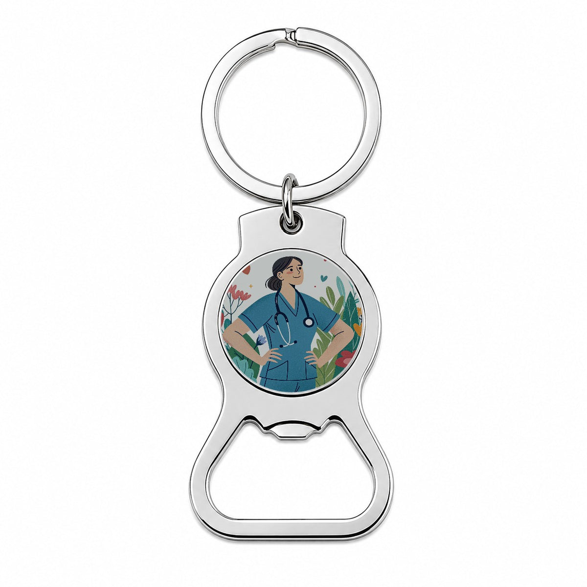 RN LVN Wildflower Nurse Bottle Opener Keychain