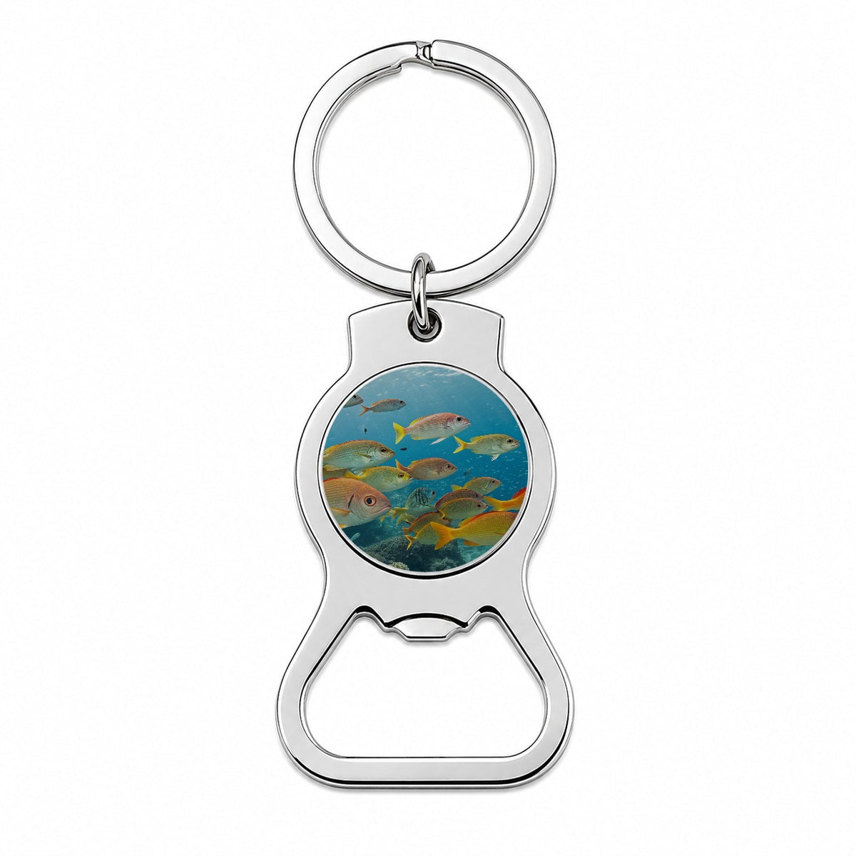 School of Fish Underwater Tropical Bottle Opener Keychain
