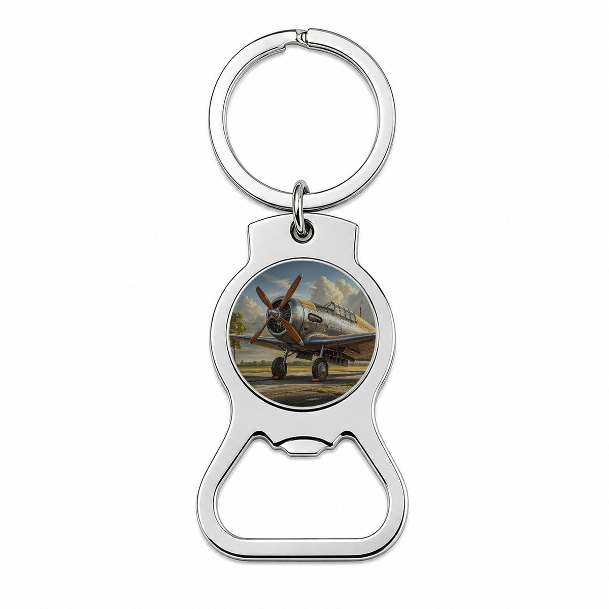Vintage Propeller Airplane Bottle Opener Keychain