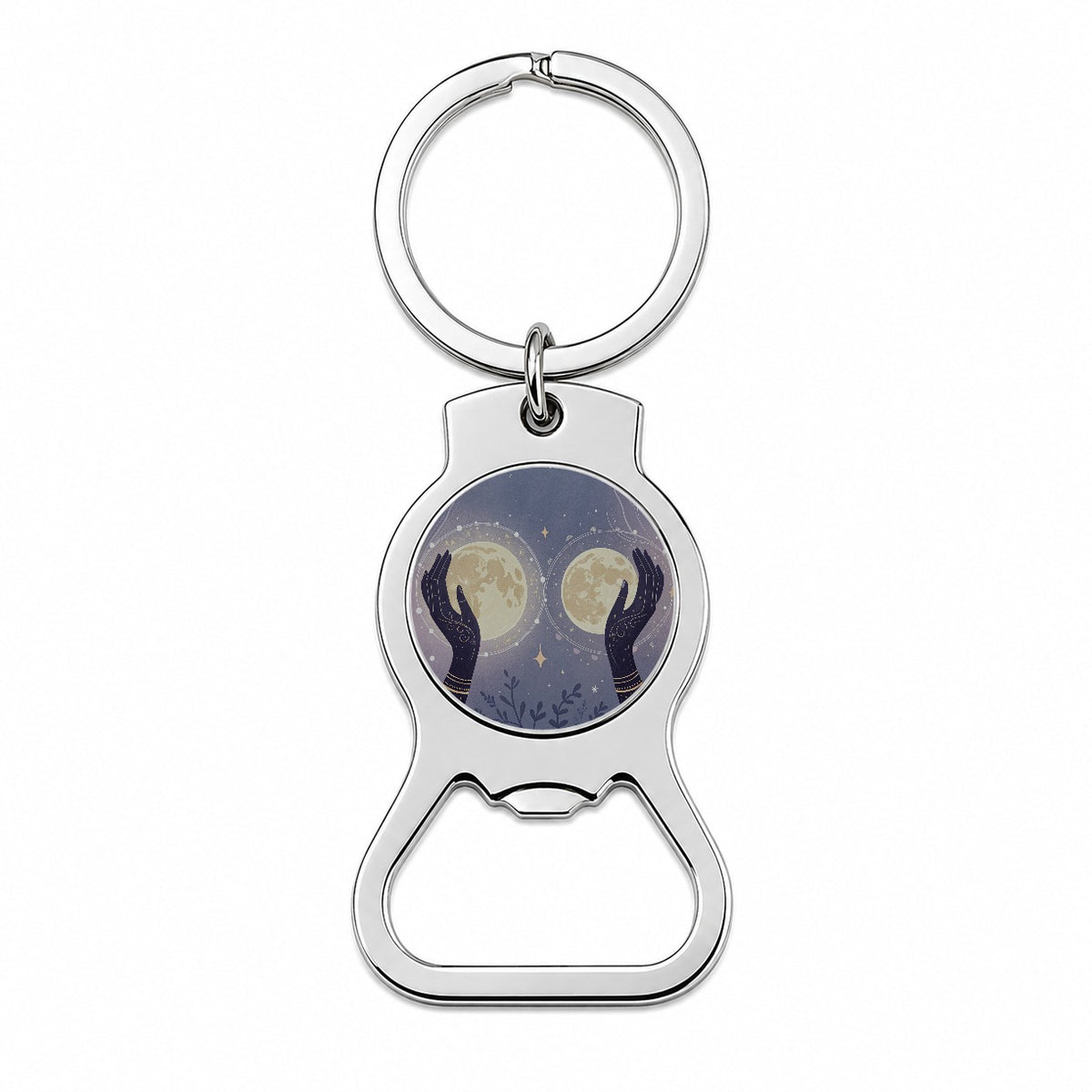 Witchy Celestial Moon Hands Bottle Opener Keychain
