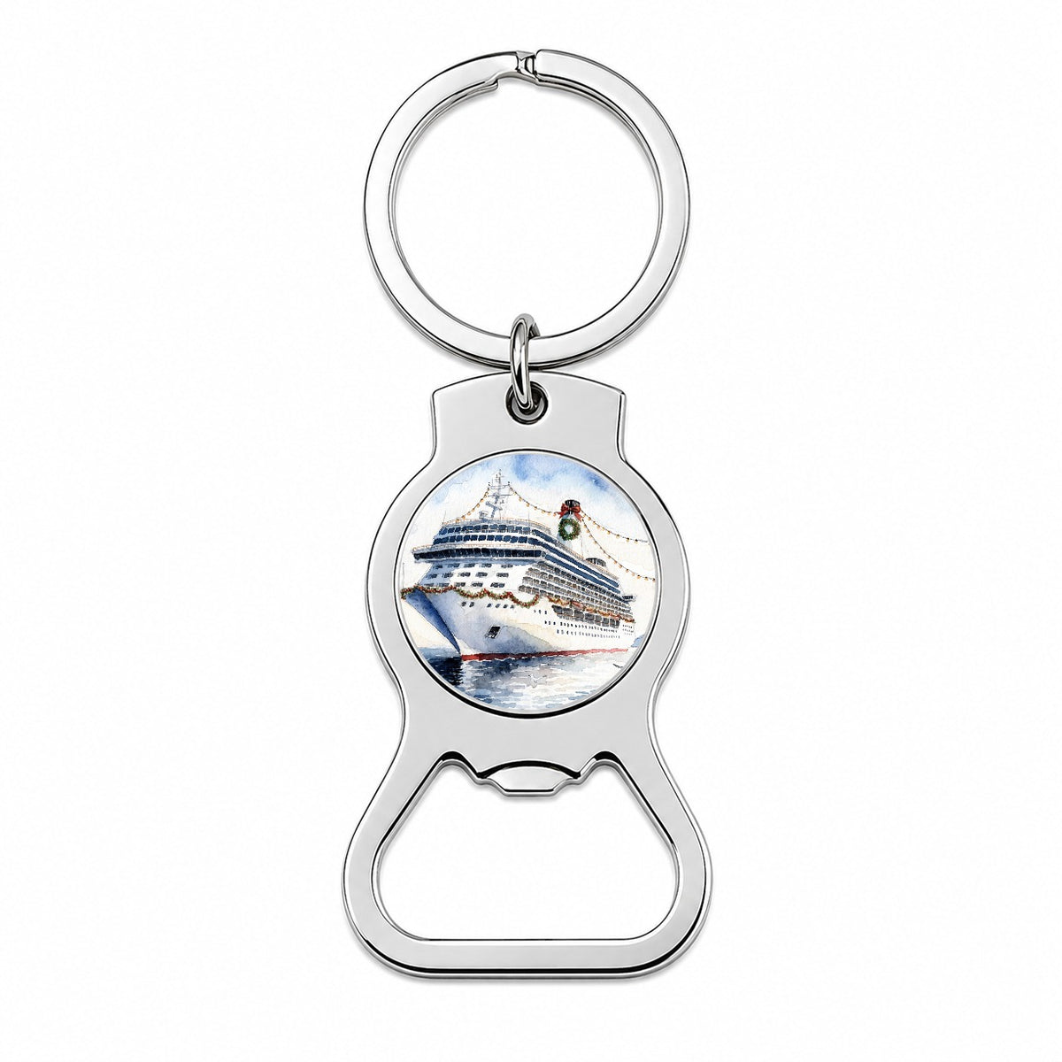 Christmas Cruise Ship Bottle Opener Keychain