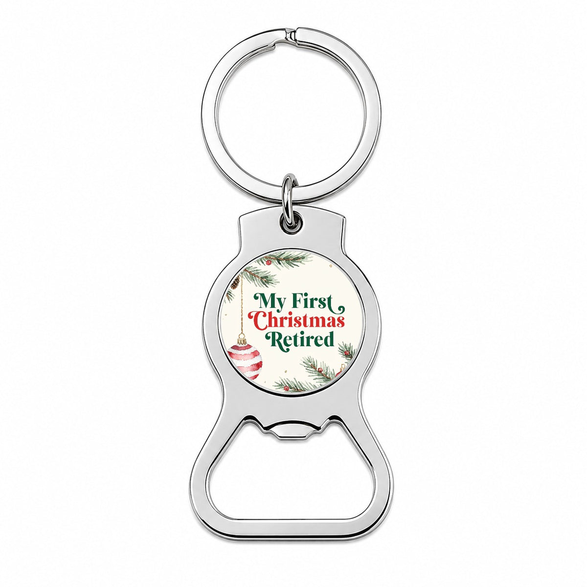 First Christmas Retired Red Green Bottle Opener Keychain