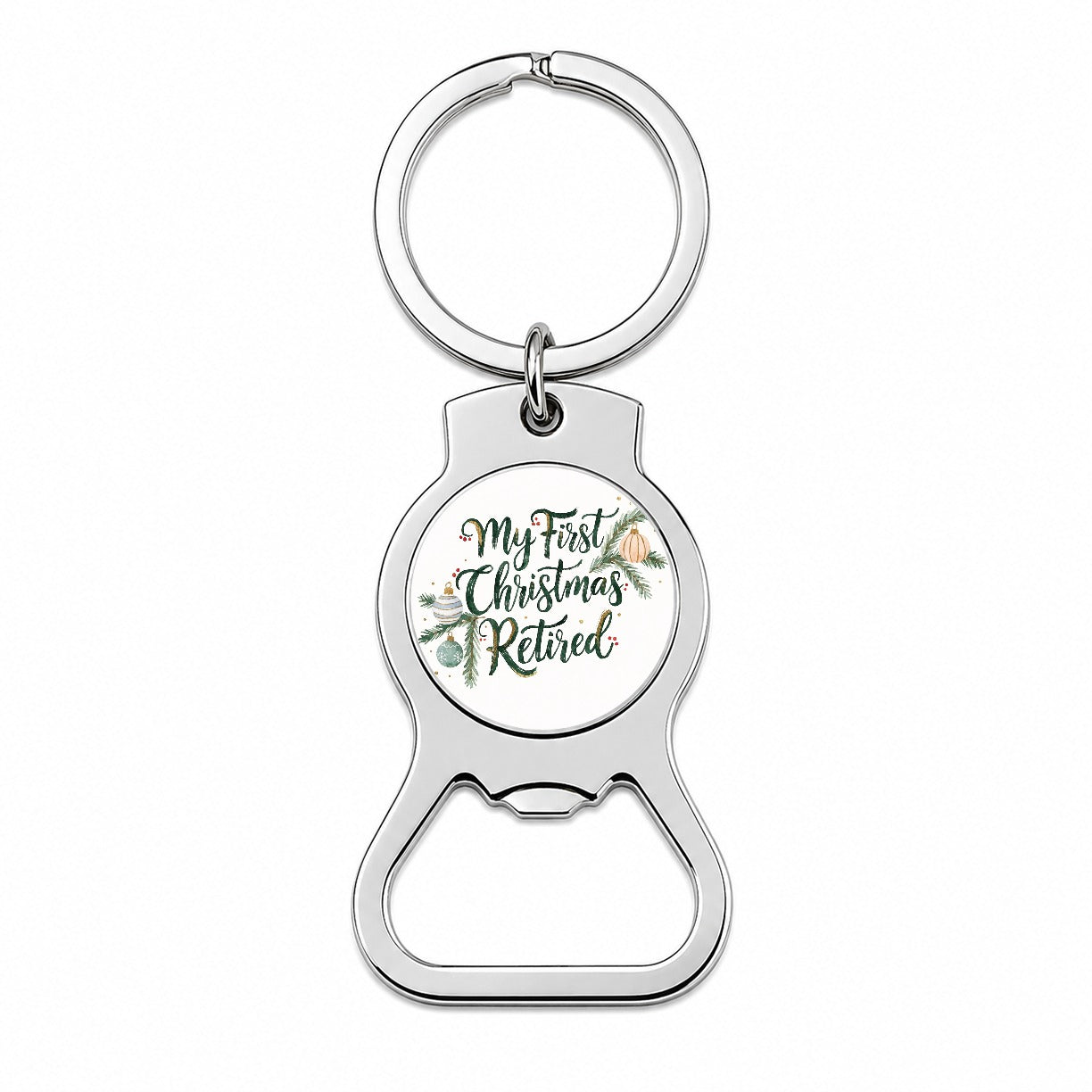 First Christmas Retired Script Bottle Opener Keychain