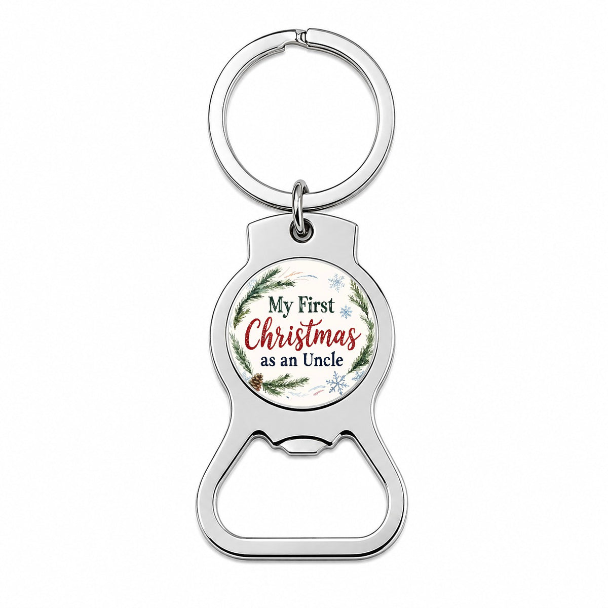 First Christmas Uncle Bottle Opener Keychain