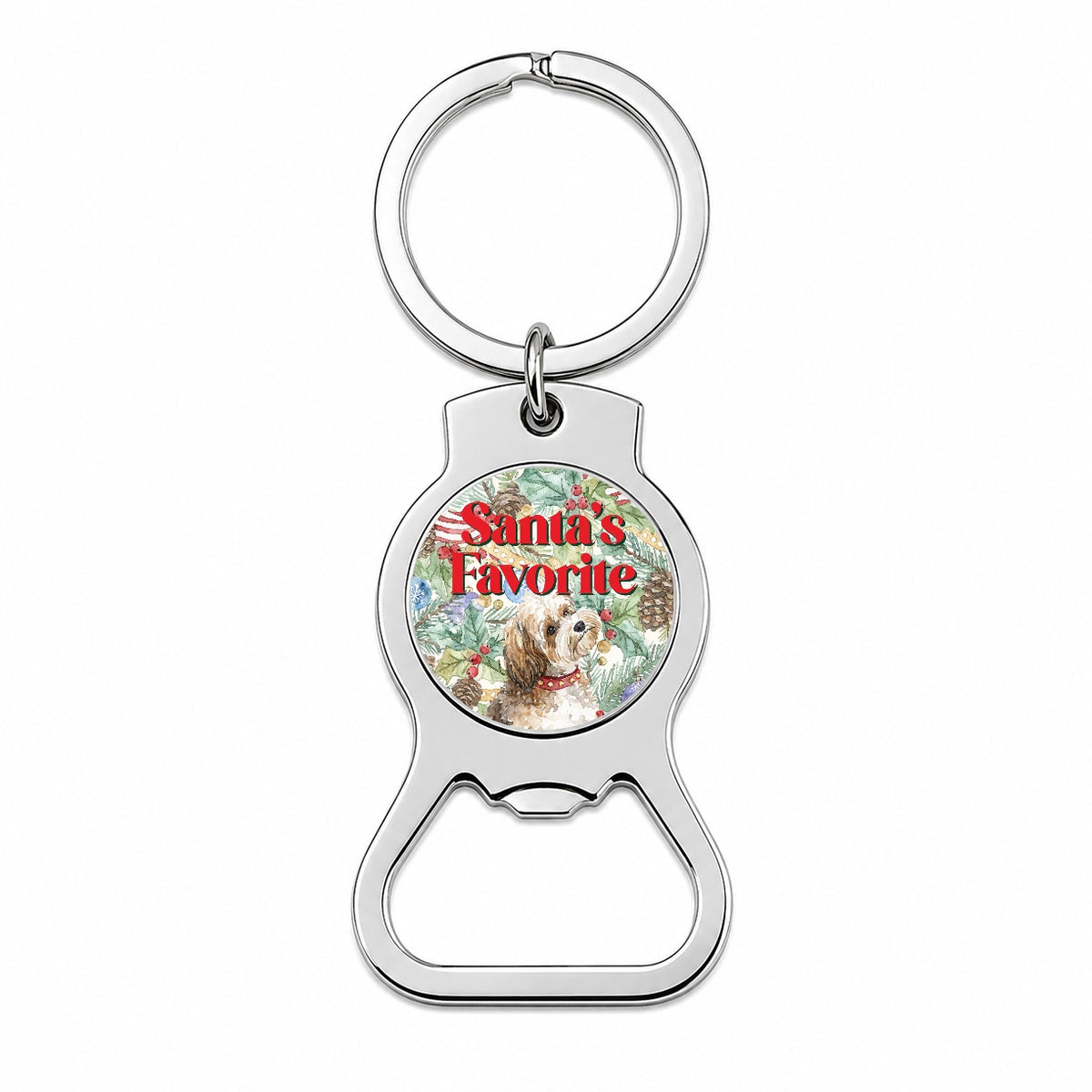 Shorkie Dog Christmas Santa's Favorite Bottle Opener Keychain