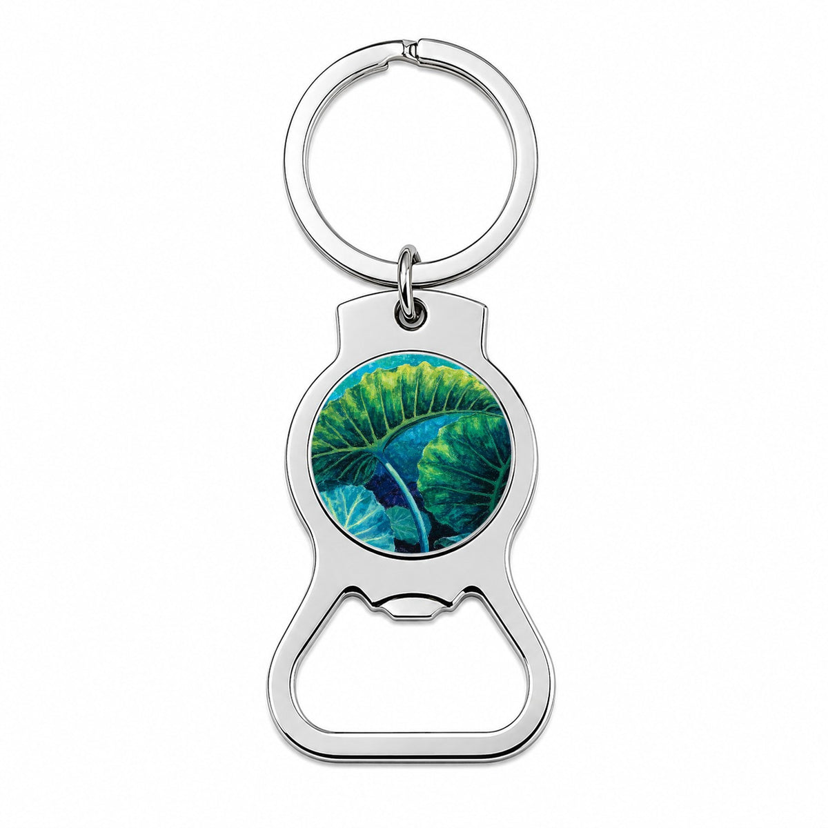 Alocasia Elephant Ear Leaves Bottle Opener Keychain