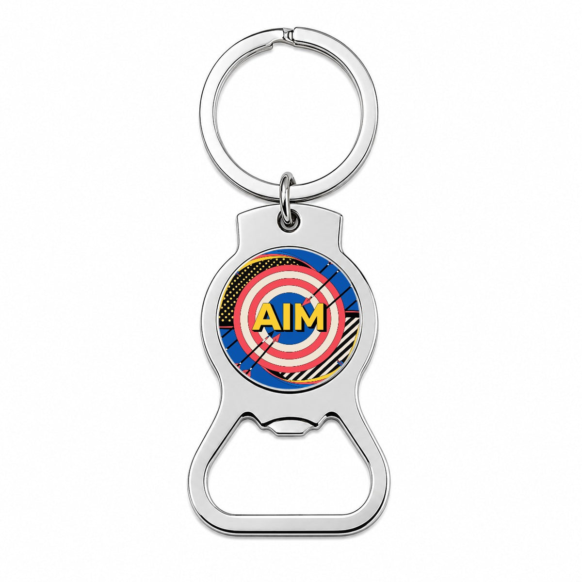 Archery Bow Arrow Target Bottle Opener Keychain