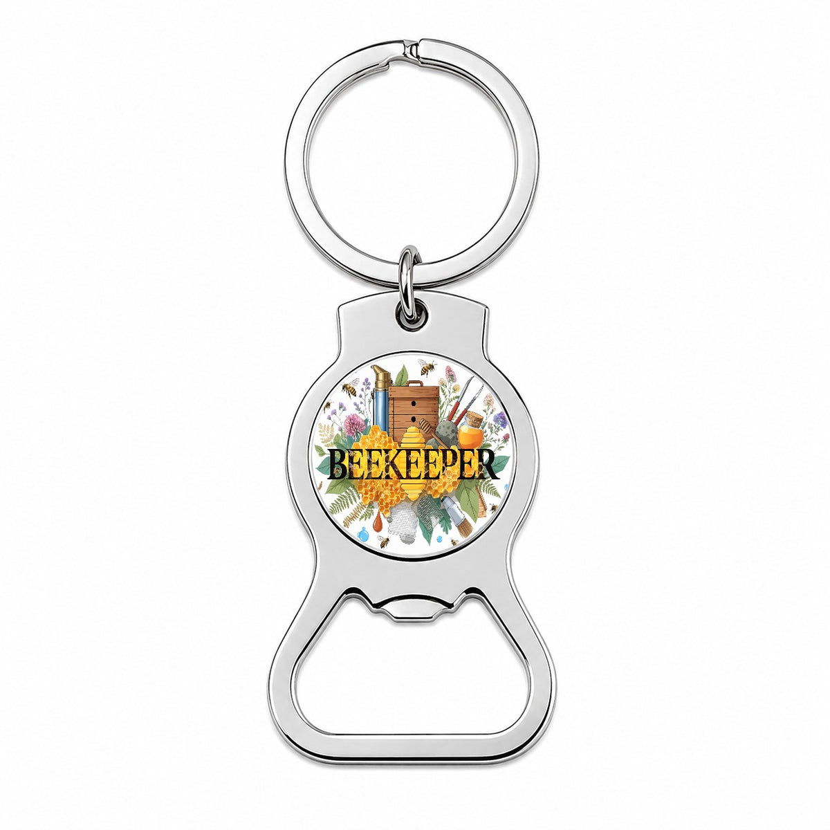 Beekeeper Bottle Opener Keychain