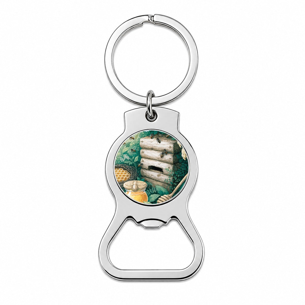 Beekeeping Honey Bee Bottle Opener Keychain