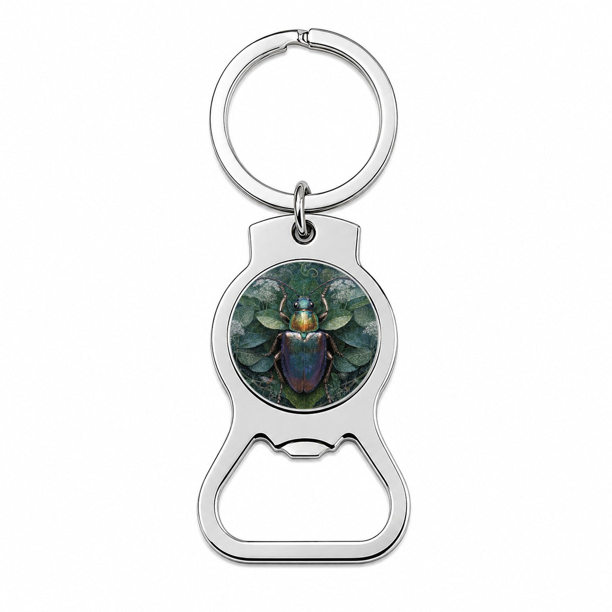 Beetle Botanical Garden Bottle Opener Keychain