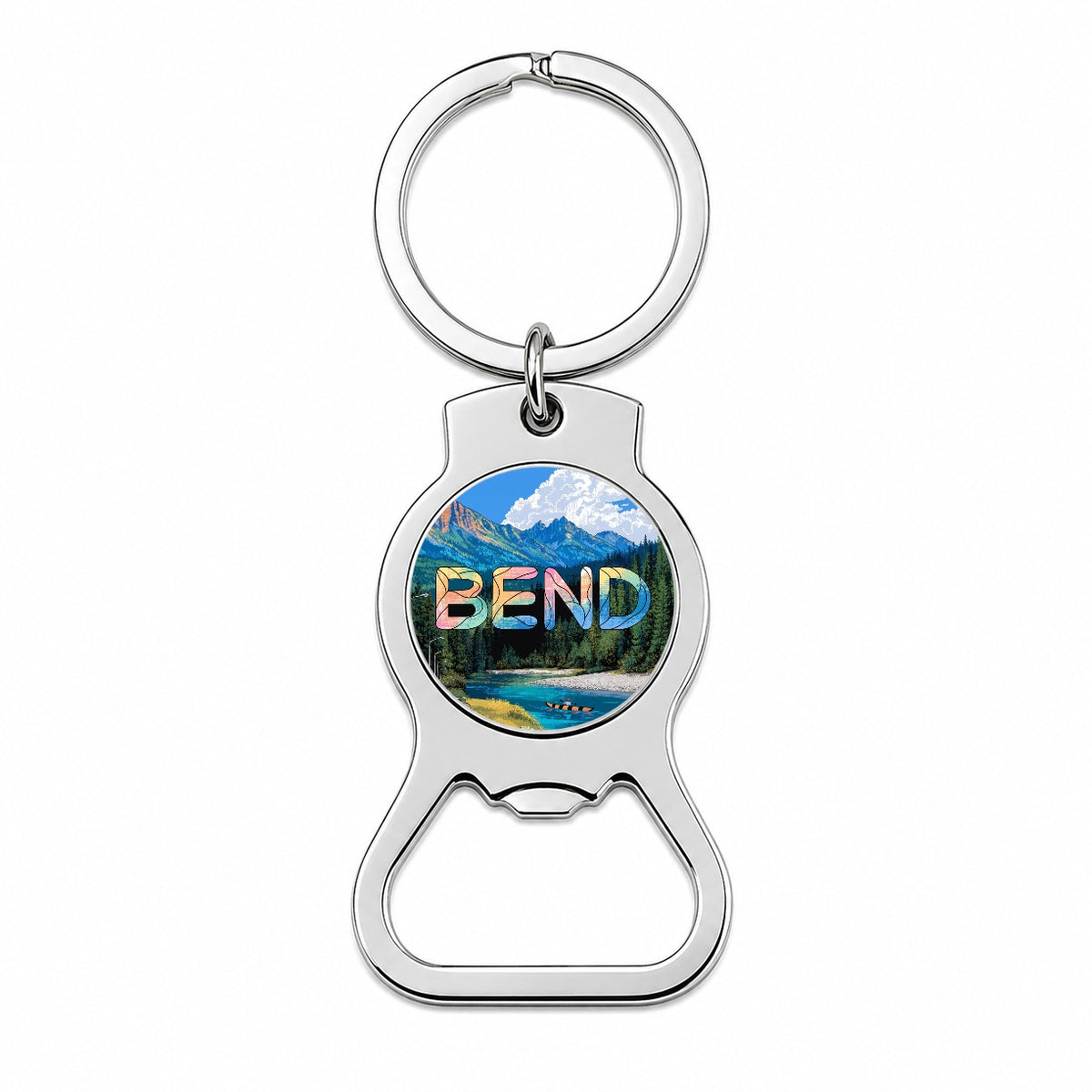 Bend Oregon Travel Bottle Opener Keychain