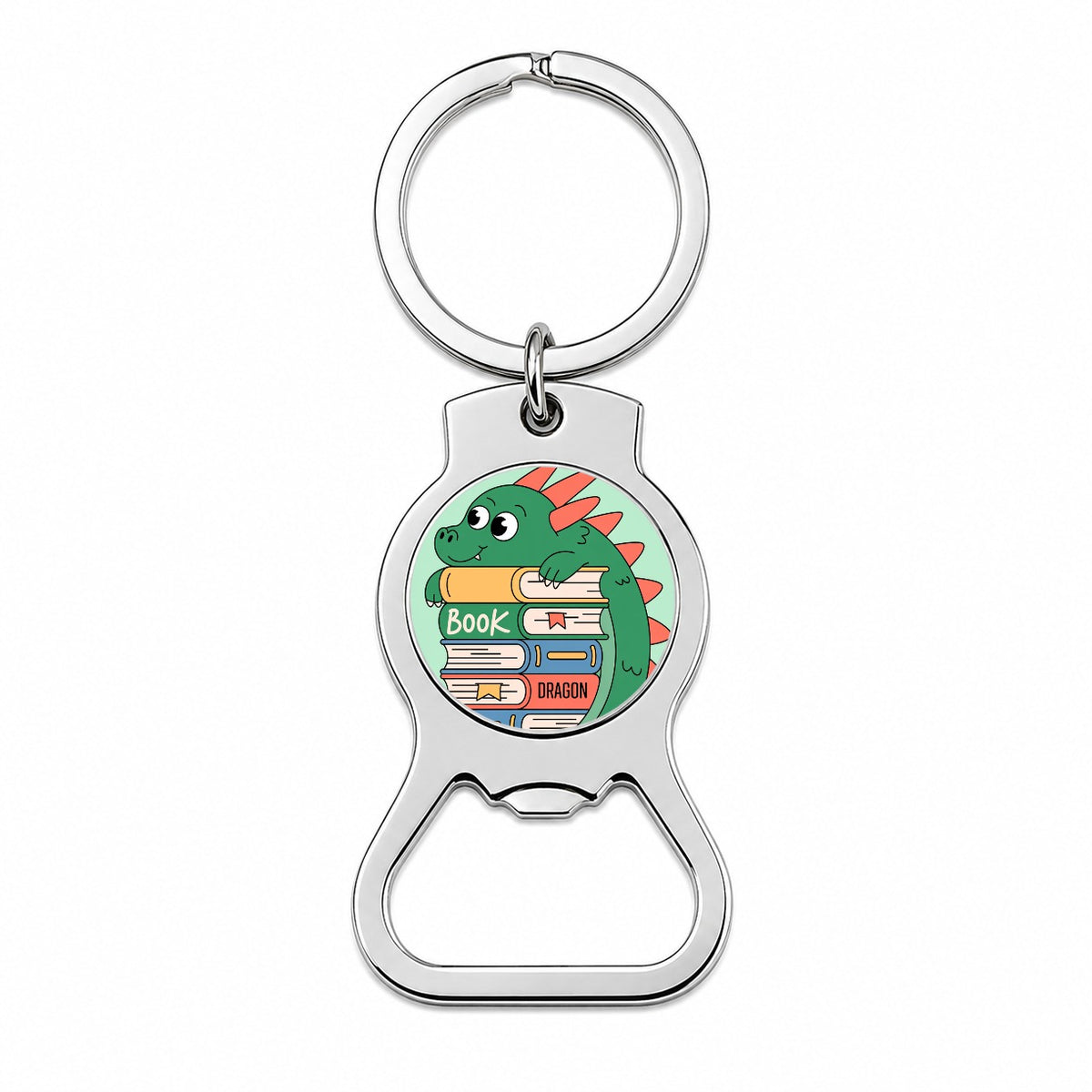 Book Dragon Reader Funny Bottle Opener Keychain