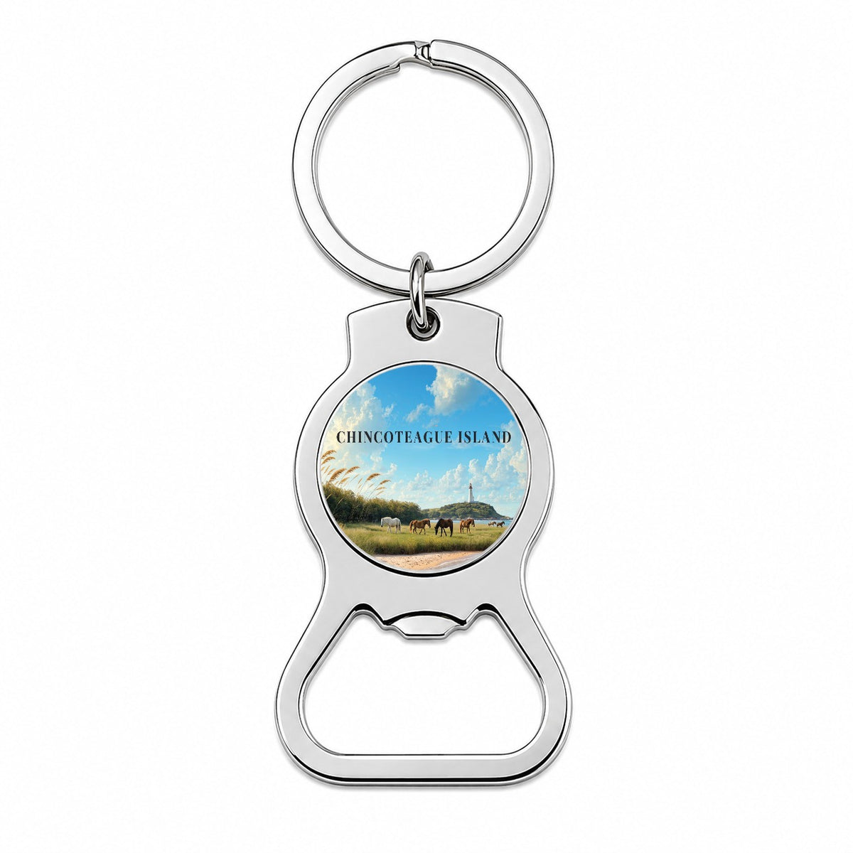 Chincoteague Island Virginia Travel Bottle Opener Keychain