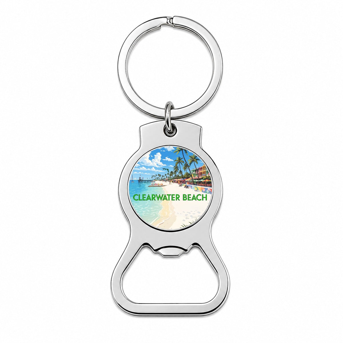 Clearwater Beach Florida Travel Bottle Opener Keychain