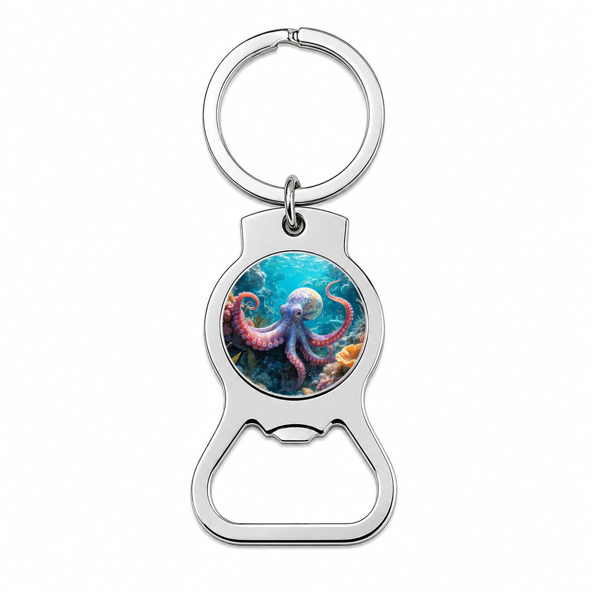 Colorful Octopus Reef Bottle Opener Keychain
