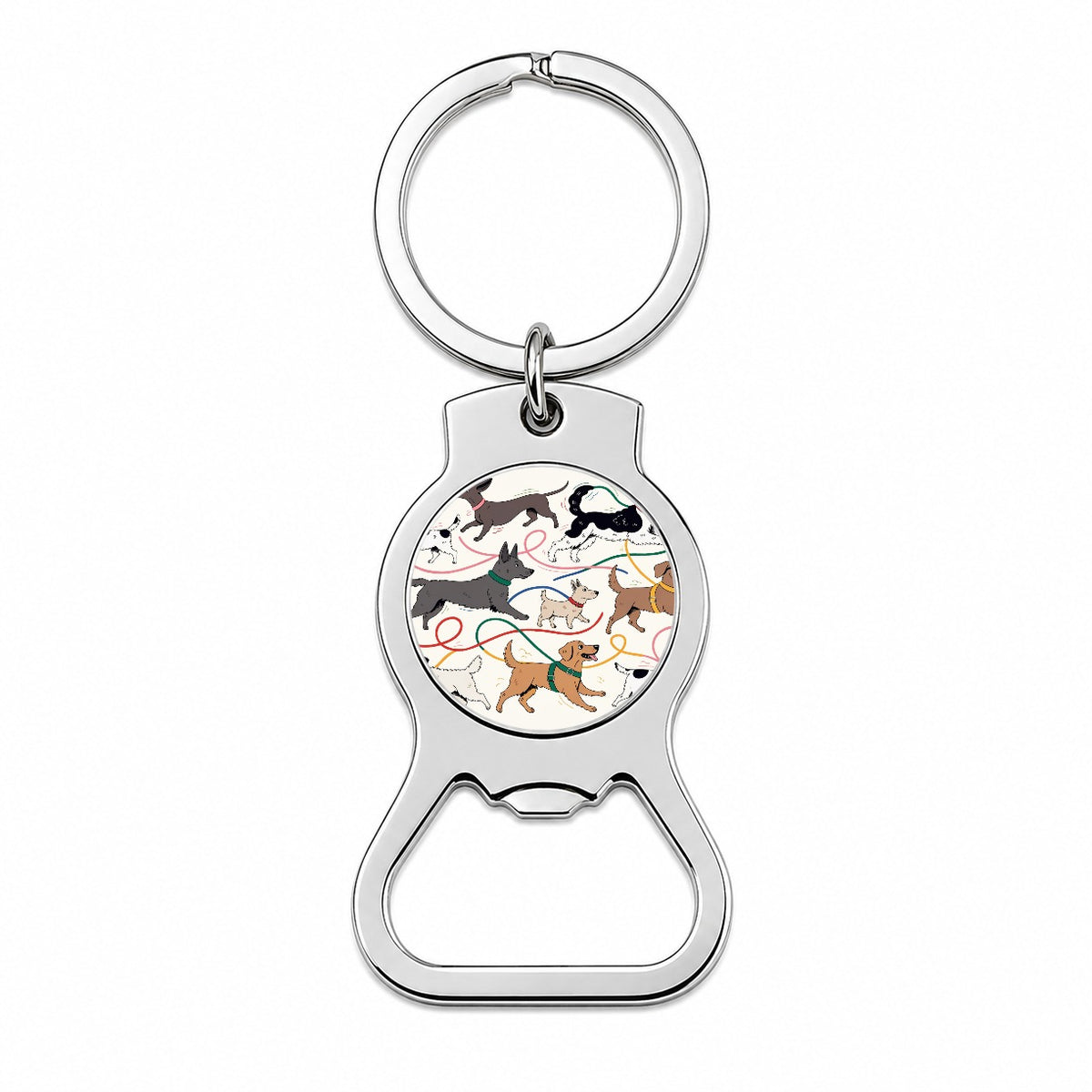 Dog Walk Chaos Bottle Opener Keychain