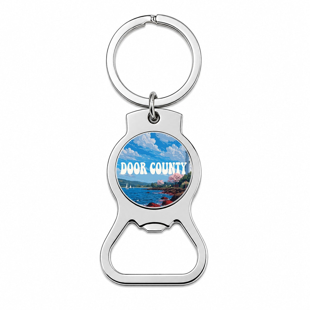 Door County Wisconsin Travel Bottle Opener Keychain