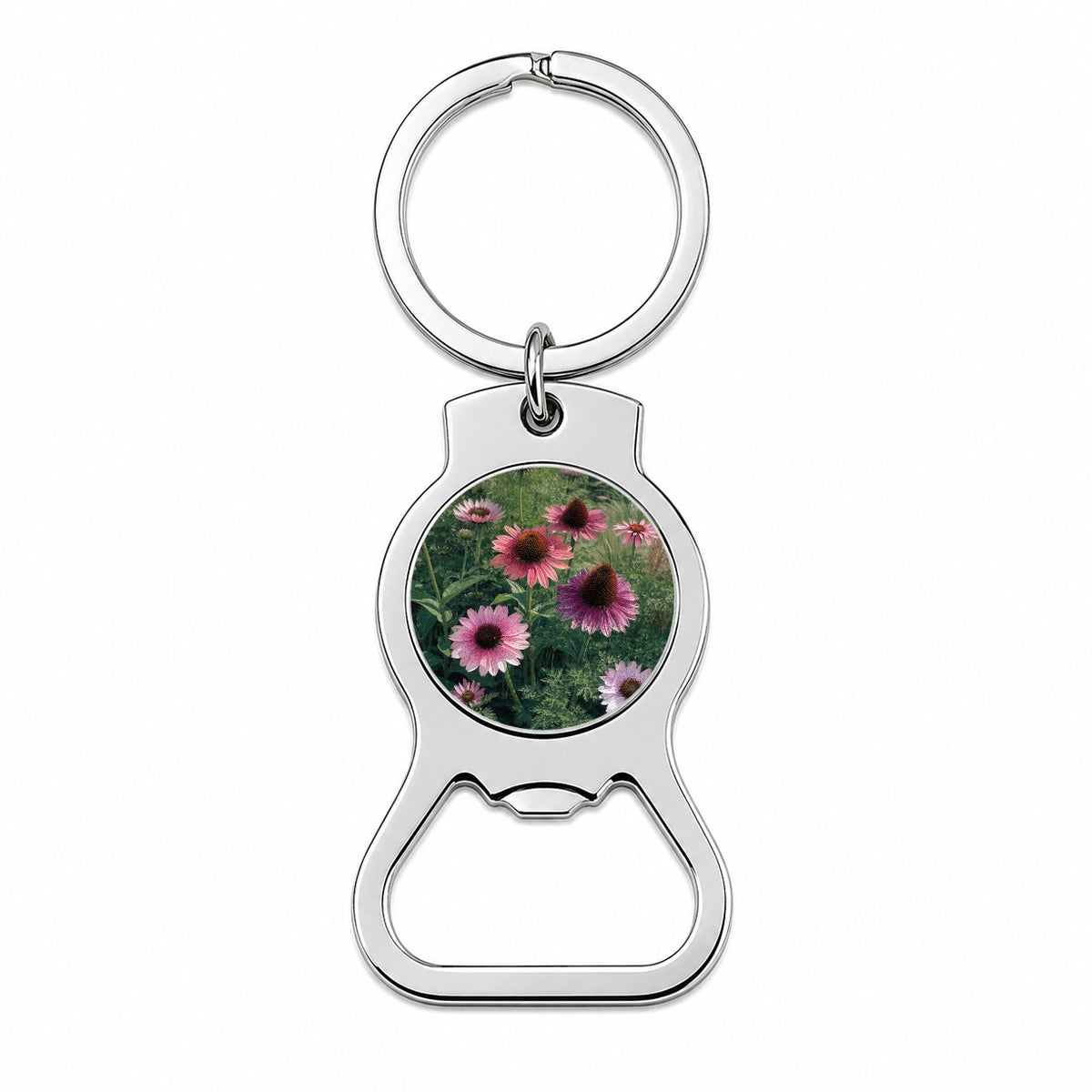 Echinacea Coneflower Garden Bottle Opener Keychain