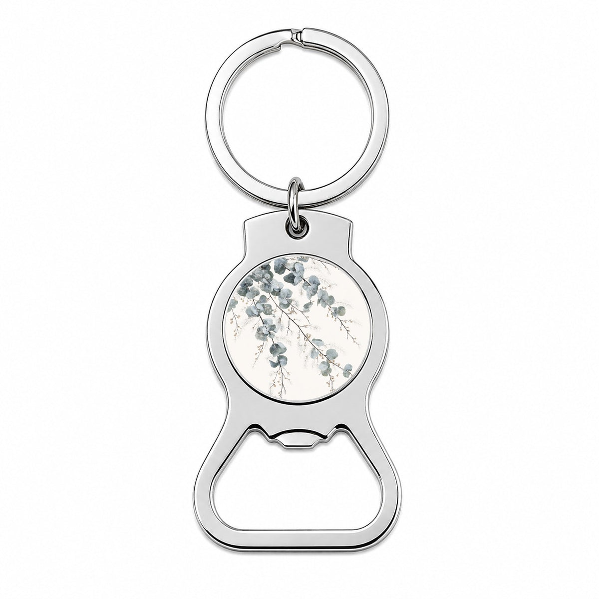 Eucalyptus Botanical Branches Bottle Opener Keychain
