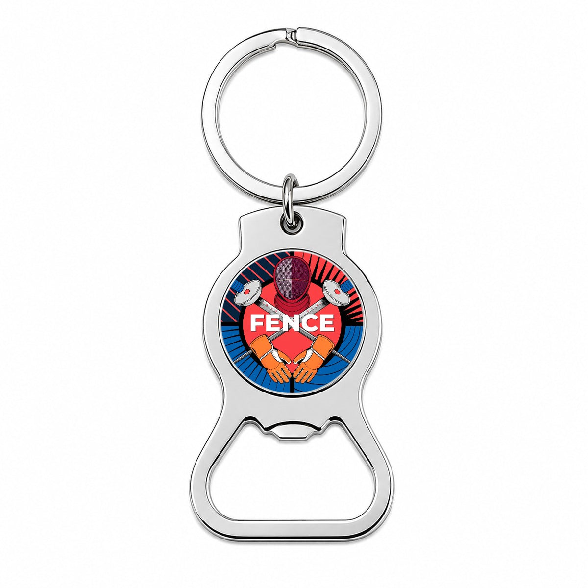 Fencing Foils Mask Bottle Opener Keychain