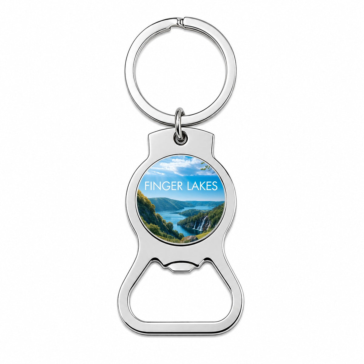 Finger Lakes New York Travel Bottle Opener Keychain