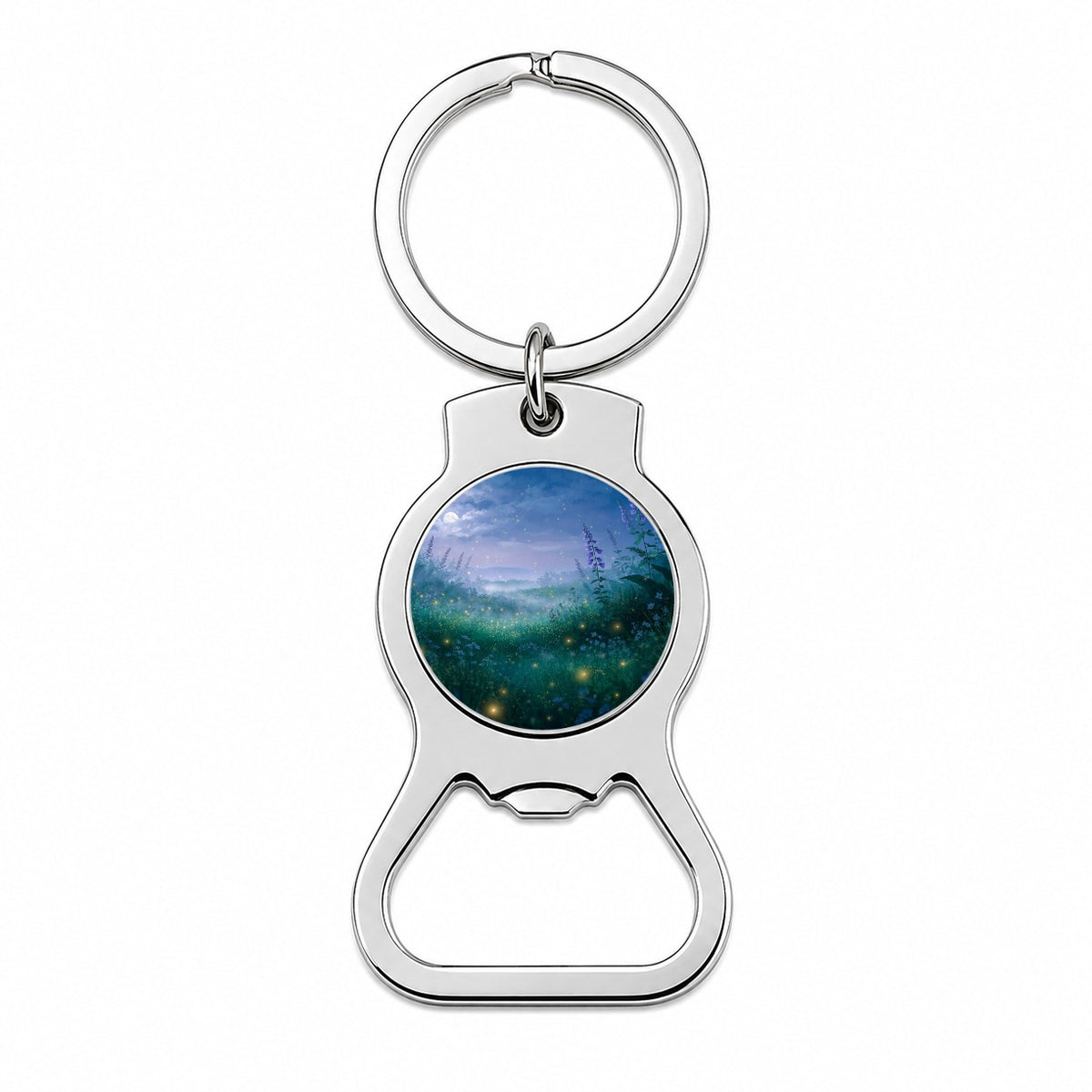 Fireflies Moonlit Wildflower Meadow Bottle Opener Keychain