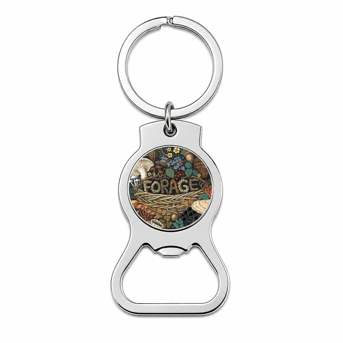 Forage Woodland Forest Mushrooms Bottle Opener Keychain
