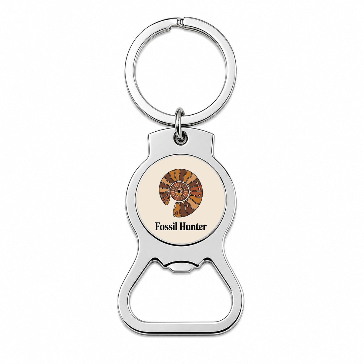 Fossil Hunter Ammonite Bottle Opener Keychain