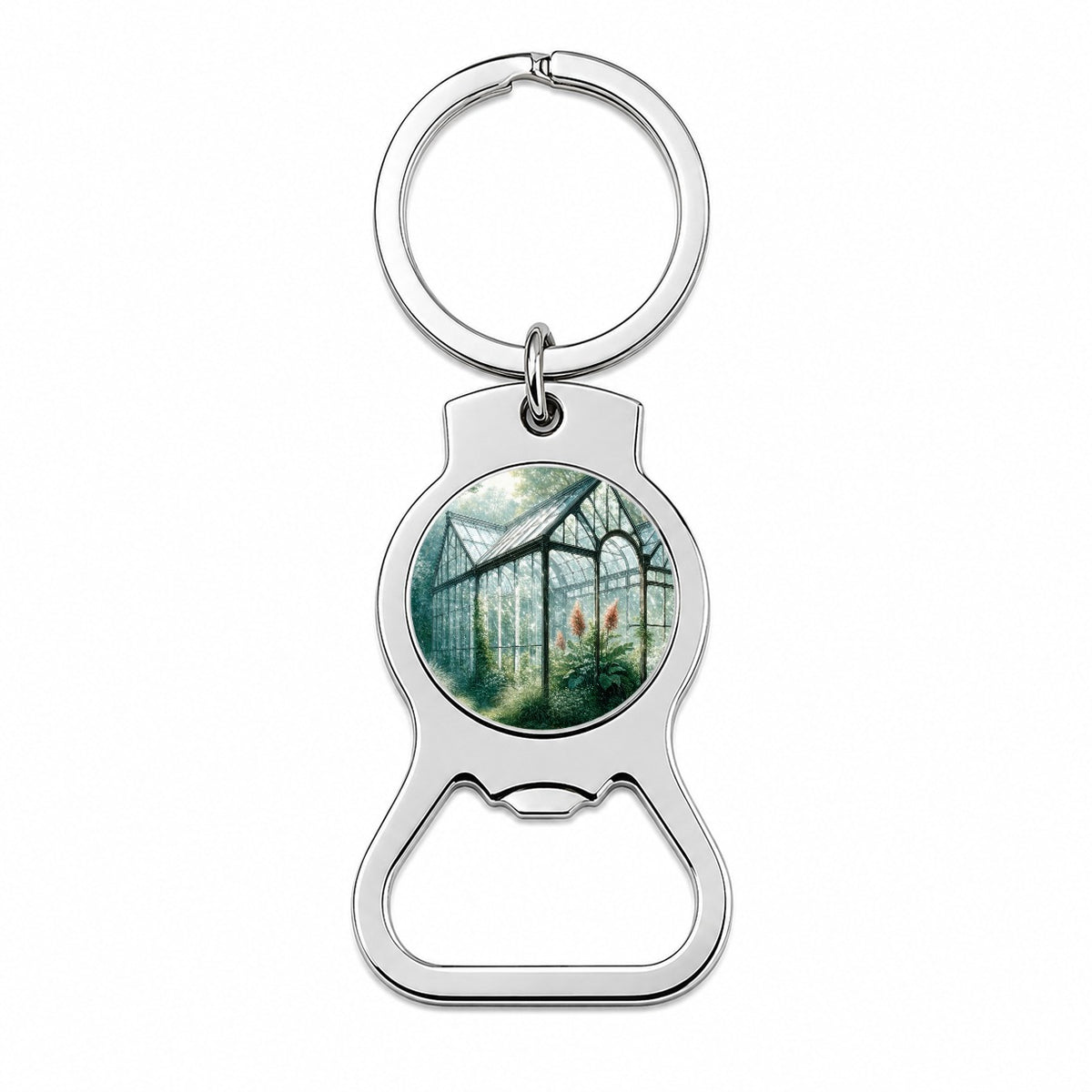 Garden Glass Conservatory Bottle Opener Keychain