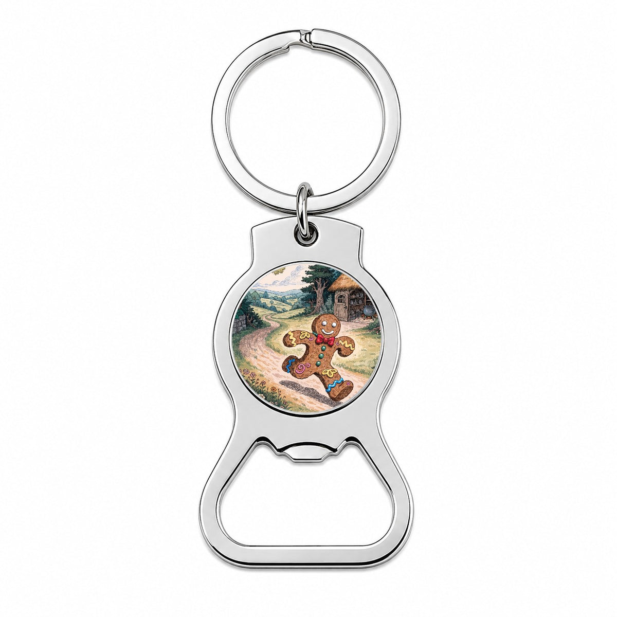 Gingerbread Man Fairy Tale Christmas Bottle Opener Keychain