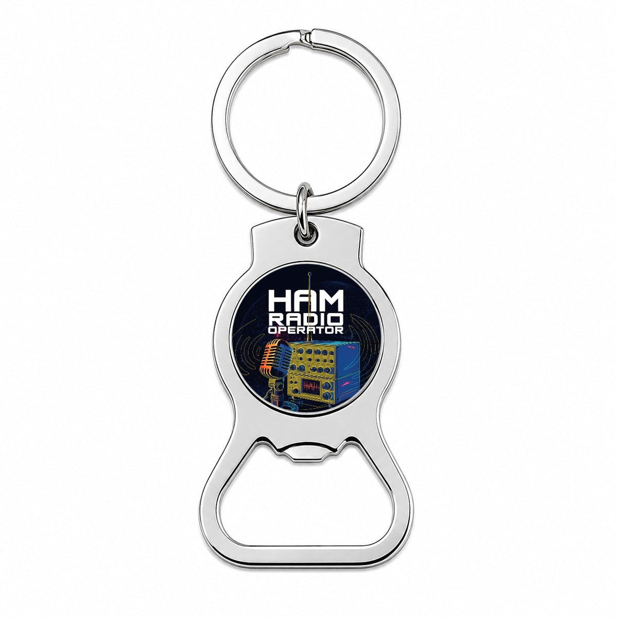 Ham Radio Operator Bottle Opener Keychain
