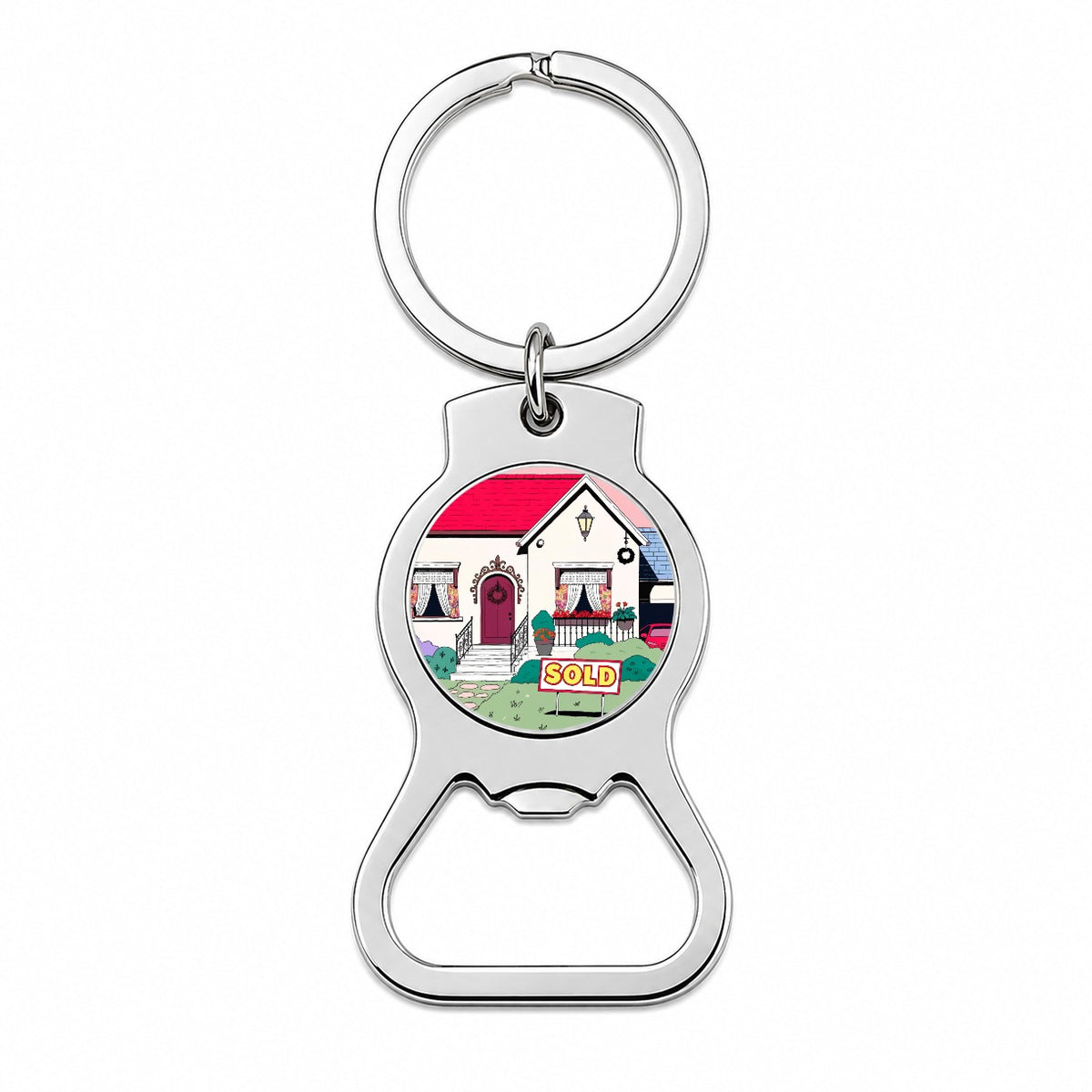 House Sold Realtor Real Estate Bottle Opener Keychain